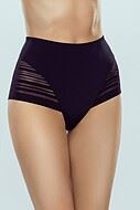 High waist panties, sheer inlays, belly and hips control, stripes